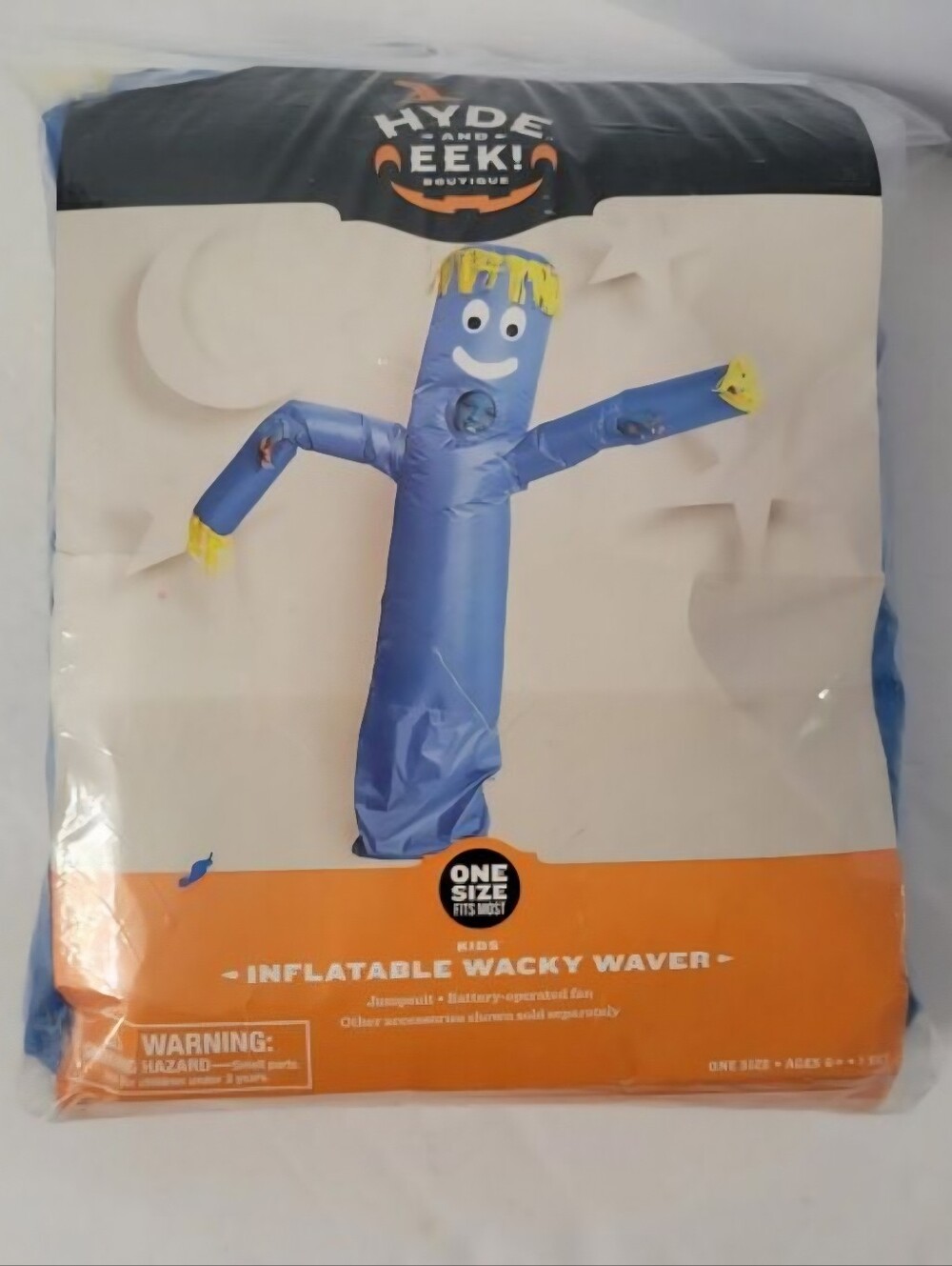 NEW Hyde & Eek Kids' Inflatable Blue Wacky Waver Tube Man Halloween Costume NWT